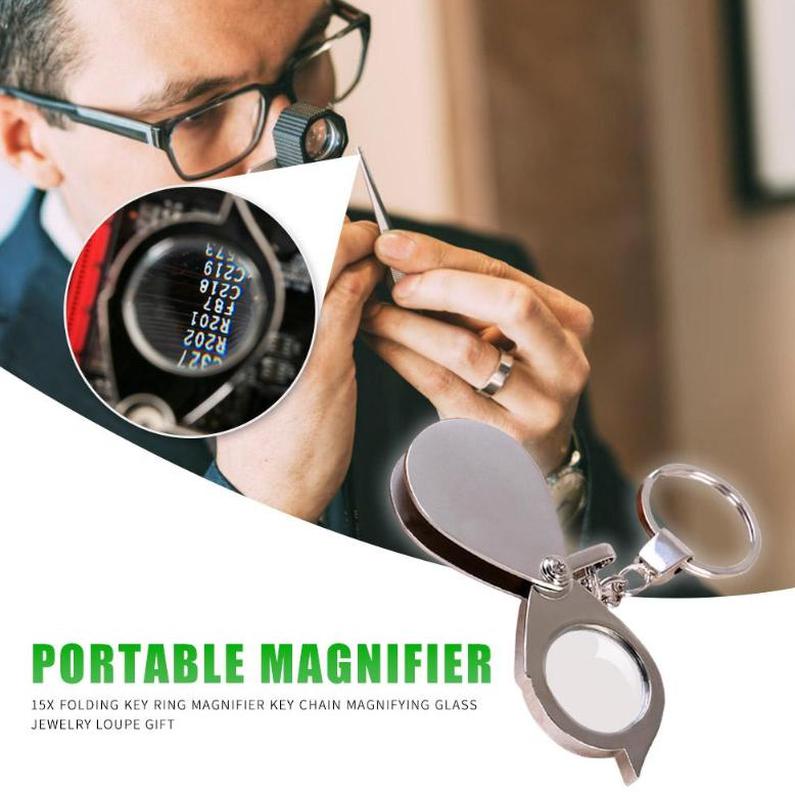 Personalized Both Sides Engraved Keychain with Magnifier - For Corporate Gifting, Event or Exhibition Freebies, Promotional Item, Return Gift JAKC-U235