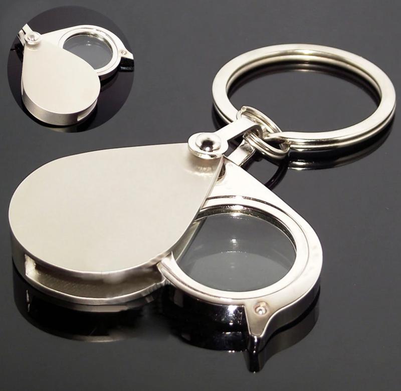 Personalized Both Sides Engraved Keychain with Magnifier - For Corporate Gifting, Event or Exhibition Freebies, Promotional Item, Return Gift JAKC-U235