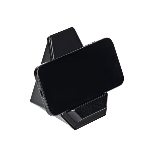 Personalized Logo Glow Multipurpose Bluetooth Speaker, Wireless Charging, Clock, cum Phone Stand - For Corporate Gifting, Event Gifting, Freebies, Return Gift, Promotions - HK10285