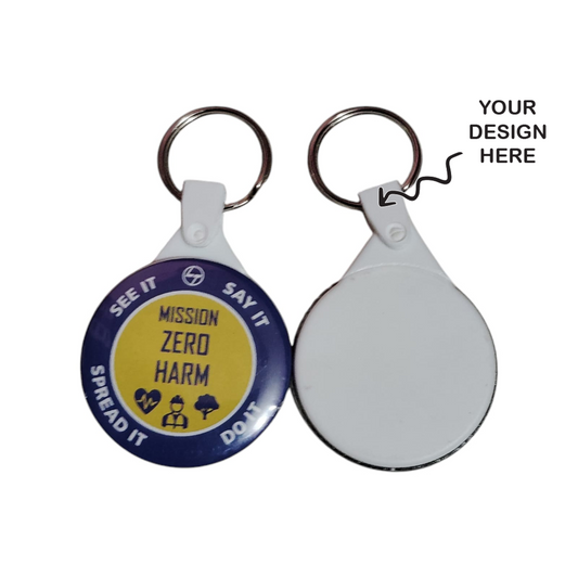 Customized 44 mm Round Keychain - For Corporate Gifting, Event Freebies, Promotions, College or School Events TGMEBKC2