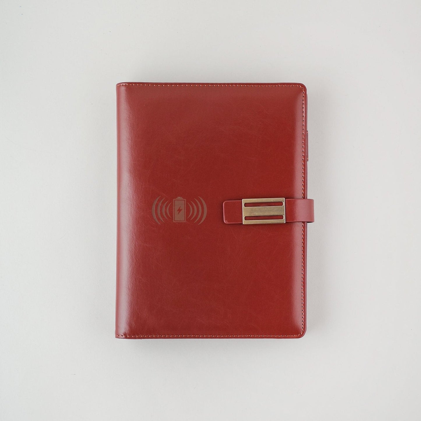 Personalized Dark Brown Leather Finished 8000mAh Power Bank Notebook Diary - For Office Use, Personal Use, Return Gift, or Corporate Gifting - HK10243