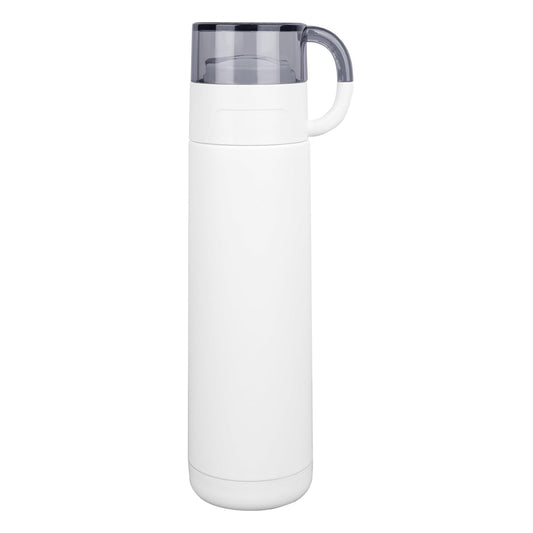 Personalized Laser Engraved Black Insulated White Steel Vacuum Bottle - 500ml - For Corporate Gifting, Return Gift, Event Freebies and Promotions TGMGC-491 - The Gifting Marketplace