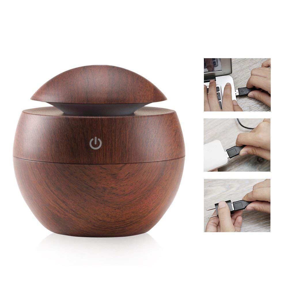 Personalized Assorted Mix Color Wooden Finish Aroma Diffuser Humidifier - For Office Use, Personal Use, or Corporate Gifting TGMEDN