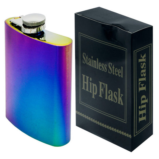 Personalized Rainbow Stainless Steel Hip Flask - For Corporate Gifting, Return Gift, Personal Use JA70ZMC