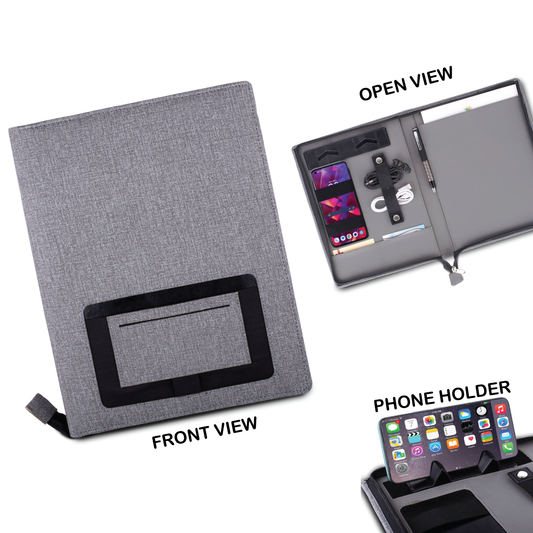 Personalized Multipurpose A4 Size Corporate Office Zipper Folder - For Office Use, Personal Use, or Corporate Gifting BG136