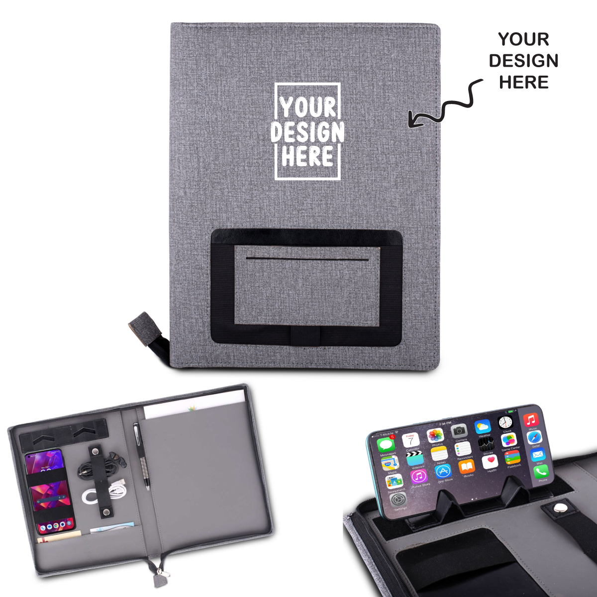 Personalized Multipurpose A4 Size Corporate Office Zipper Folder - For Office Use, Personal Use, or Corporate Gifting BG136