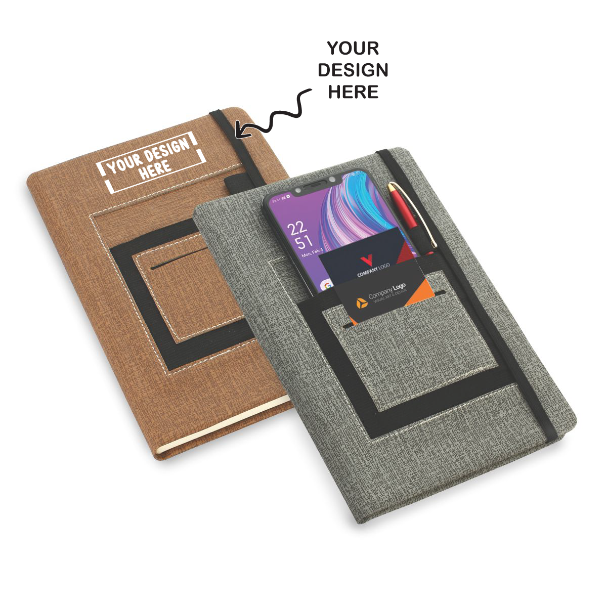 Multipurpose Textured PU A5 Size Corporate Notebook Diary - For Office Use, Personal Use, or Corporate Gifting BG92