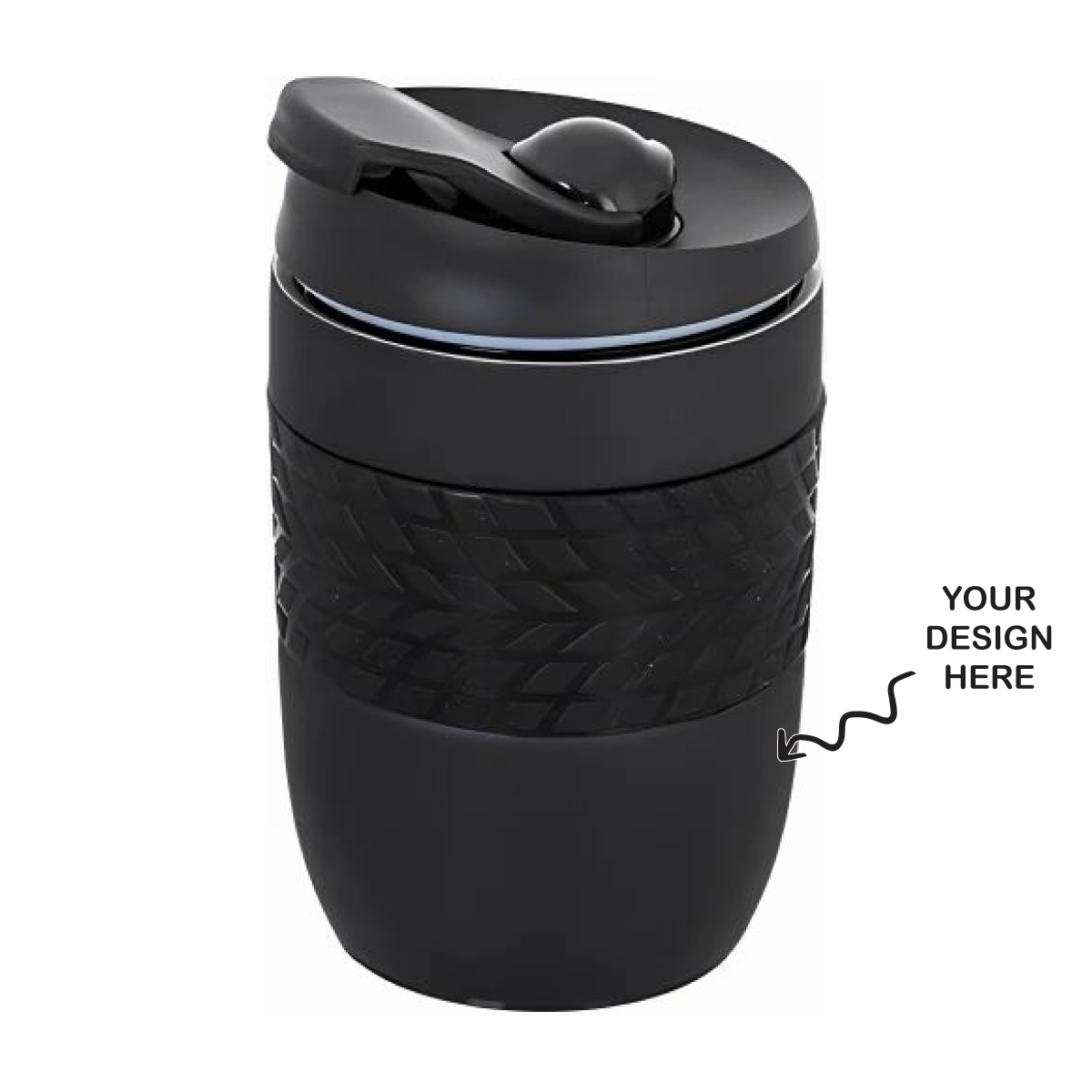 Personalized Black 300ml Spill Free Suction SS Mug - For Corporate, Client or Dealer Gifting, Promotional Freebie BGH138