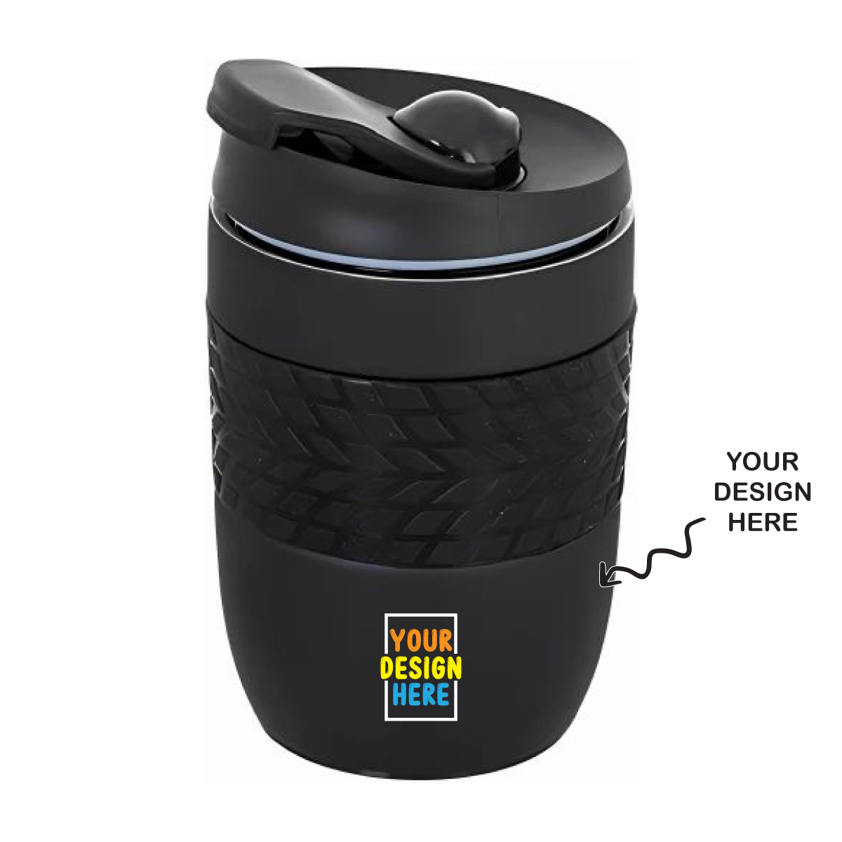 Personalized Black 300ml Spill Free Suction SS Mug - For Corporate, Client or Dealer Gifting, Promotional Freebie BGH138