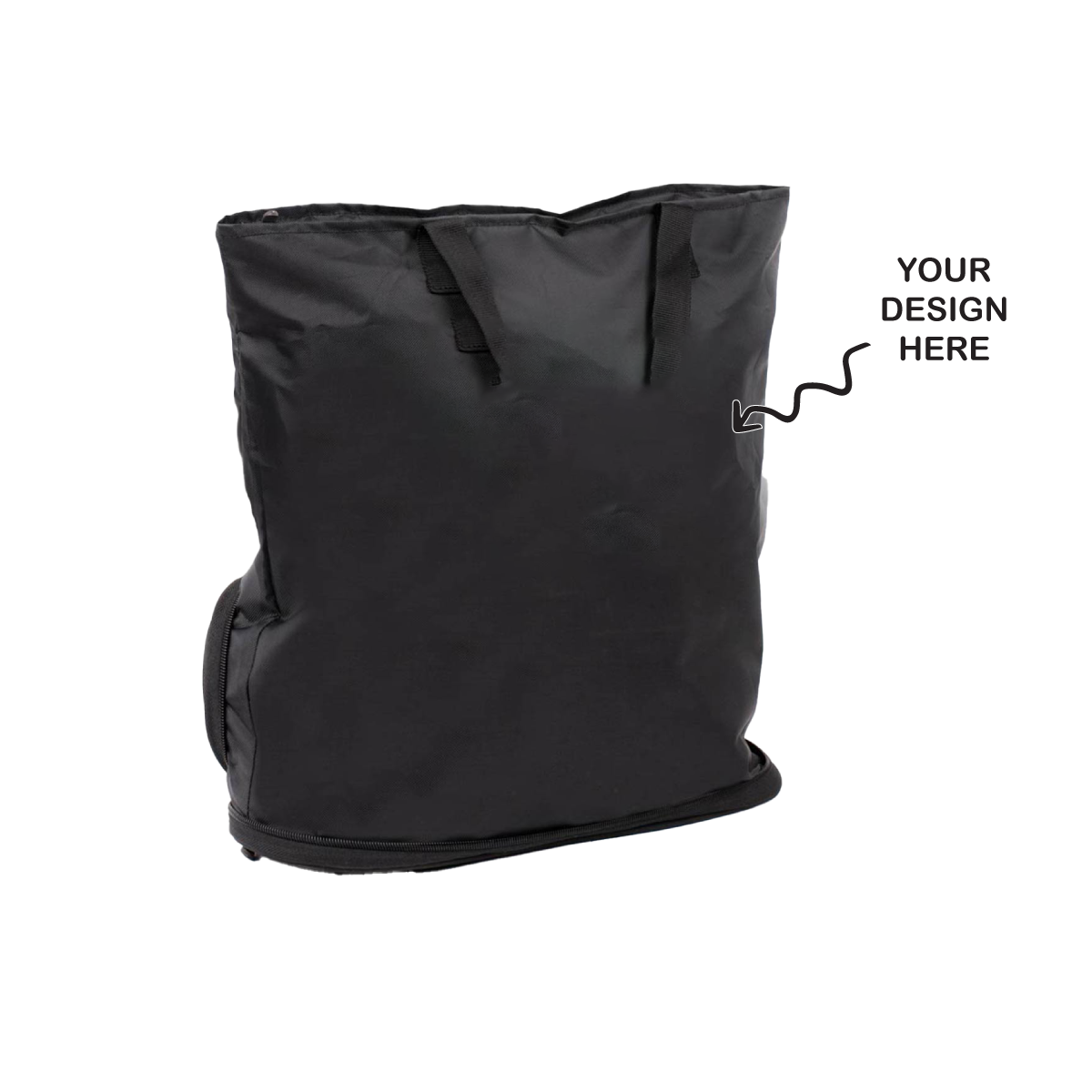 Personalized Black Folding Design Zipper Lock Shopping Bag - For Employees, Travelers, Corporate, Client or Dealer Gifting, Events Promotional Freebies BGS25 - The Gifting Marketplace