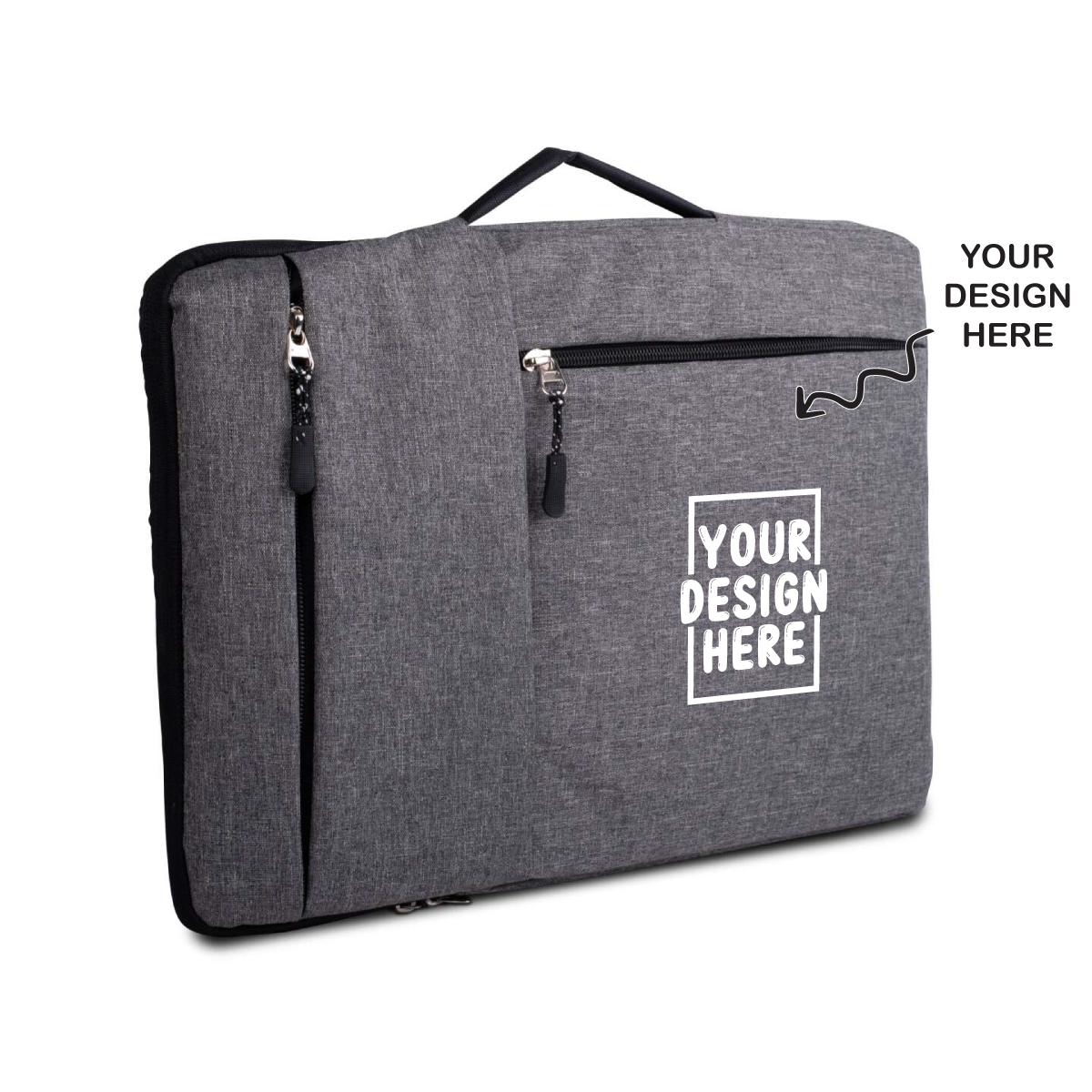 Personalized Gray Laptop Sleeve - For Employees, Travelers, Corporate, Client or Dealer Gifting, Events Promotional Freebies BGS36 - The Gifting Marketplace