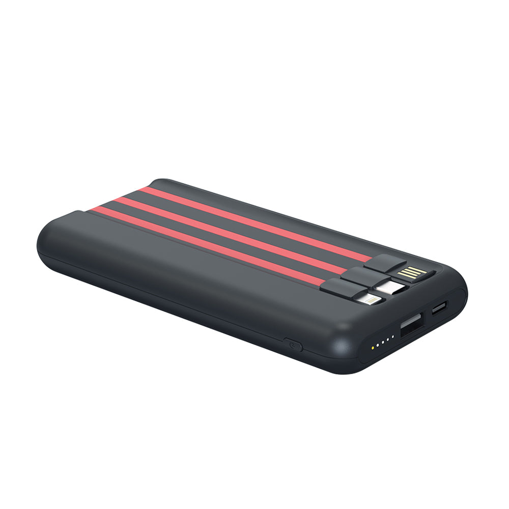 Personalized Logo Glow 10000mAh Powerbank with Inbuilt Charging Cables - For Corporate Gifting, Event Gifting, Freebies, Return Gift, Promotions - HK10282 - The Gifting Marketplace