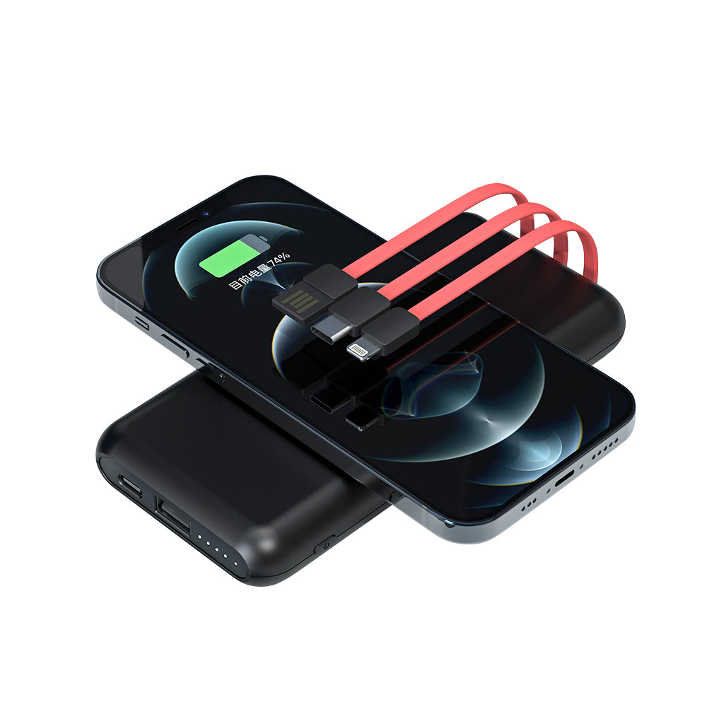 Personalized Logo Glow 10000mAh Powerbank with Inbuilt Charging Cables - For Corporate Gifting, Event Gifting, Freebies, Return Gift, Promotions - HK10282 - The Gifting Marketplace