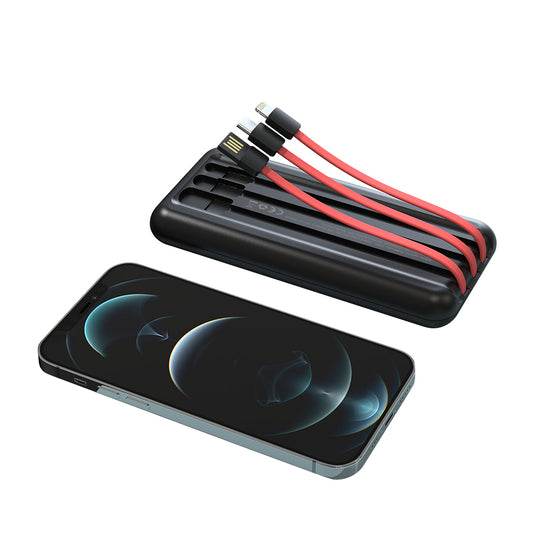 Personalized Logo Glow 10000mAh Powerbank with Inbuilt Charging Cables - For Corporate Gifting, Event Gifting, Freebies, Return Gift, Promotions - HK10282 - The Gifting Marketplace