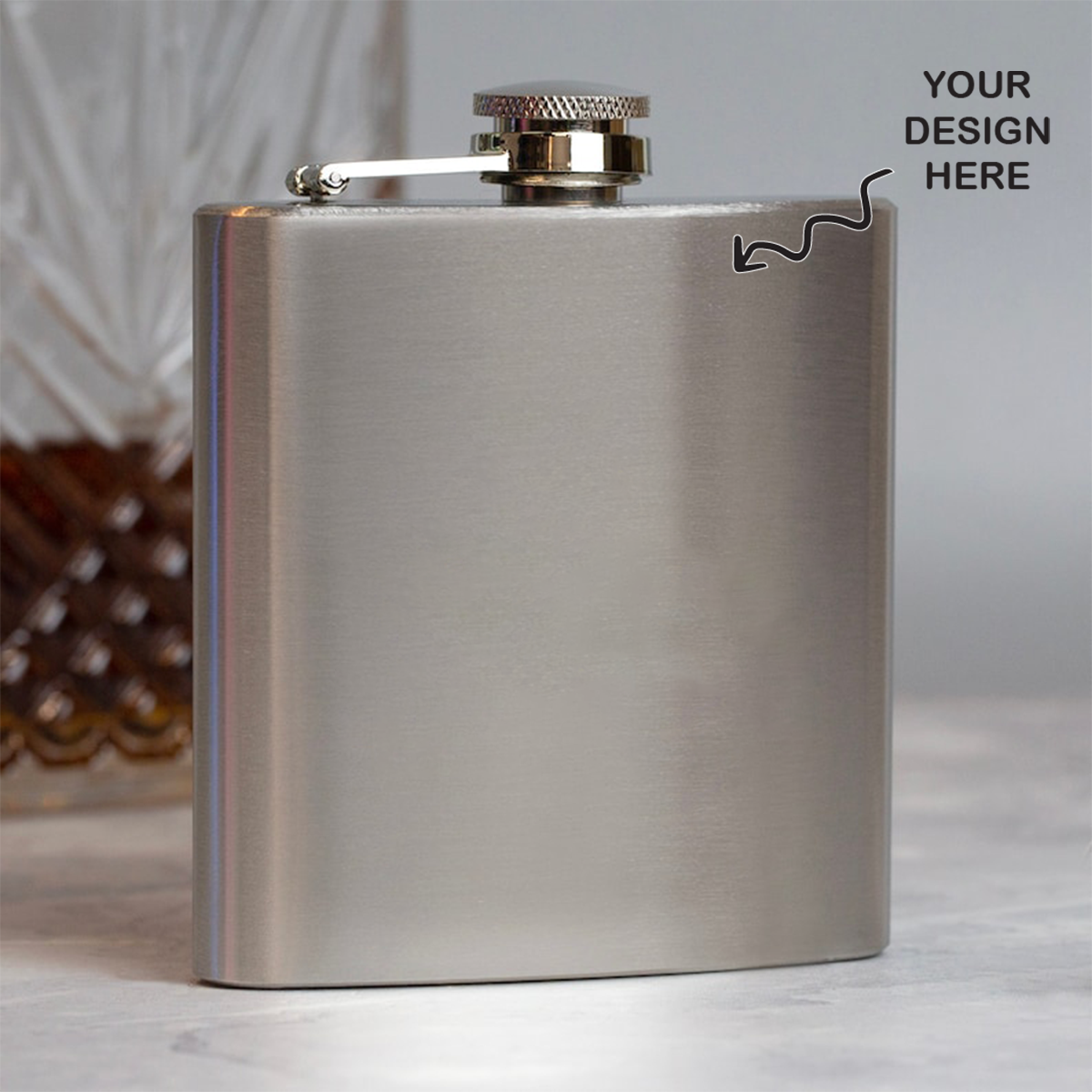 Personalized Silver Stainless Steel Hip Flask 7oz - For Return Gift, Corporate Gifting, Office or Personal Use JA70Z