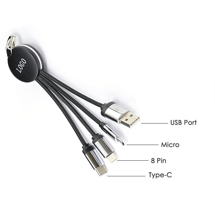 Personalized Engraved Glowing Logo Charger Cable - For Office Use, Personal Use, or Corporate Gifting BGC78
