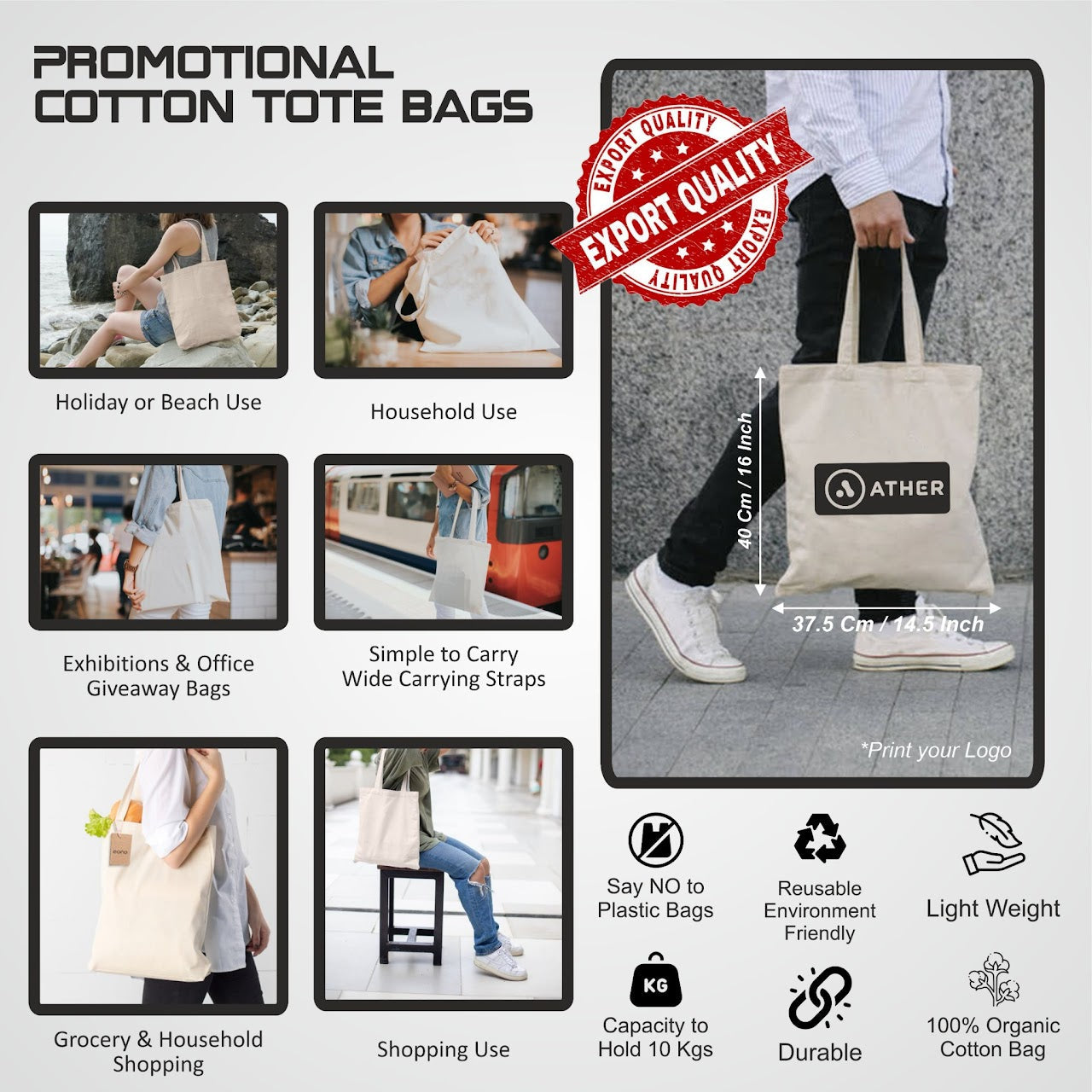 Personalized Promotional Tote Bag - For Corporate Gifting, Event or Exhibition Freebies, Promotions JKCT01/02