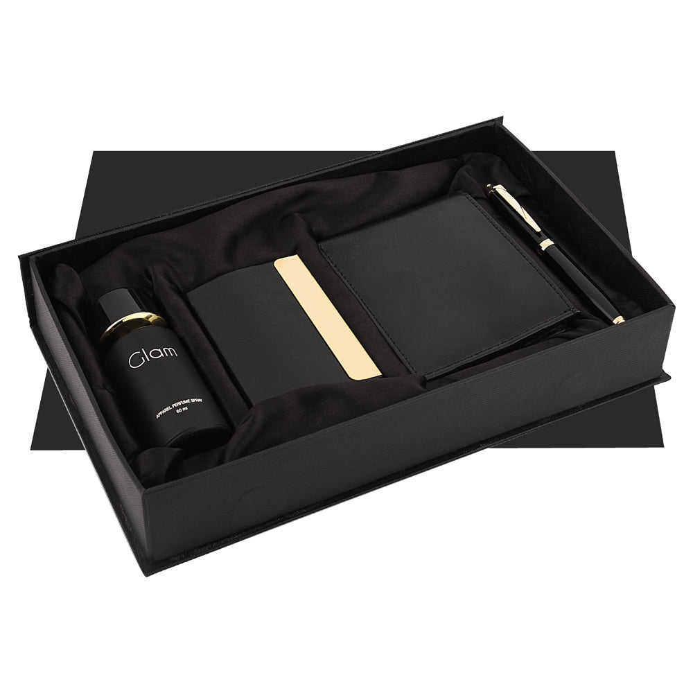 Wallet, Perfume, Cardholder and Pen 4in1 Combo Gift Set - For International Men's Day Gift, Employee Joining Kit, Corporate, Client or Dealer Gifting, Promotional Freebie JKSR135