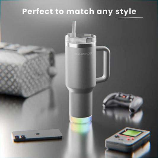 Personalized 1.2L Stainless Steel Smart Tumbler with Handle, Straw & Lid | Premium SS304 Hydration Reminder Bottle – For Corporate Gifting, Return Gift, Event Gift, Promotions XTNILE - The Gifting Marketplace