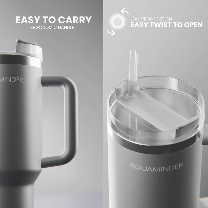 Personalized 1.2L Stainless Steel Smart Tumbler with Handle, Straw & Lid | Premium SS304 Hydration Reminder Bottle – For Corporate Gifting, Return Gift, Event Gift, Promotions XTNILE - The Gifting Marketplace