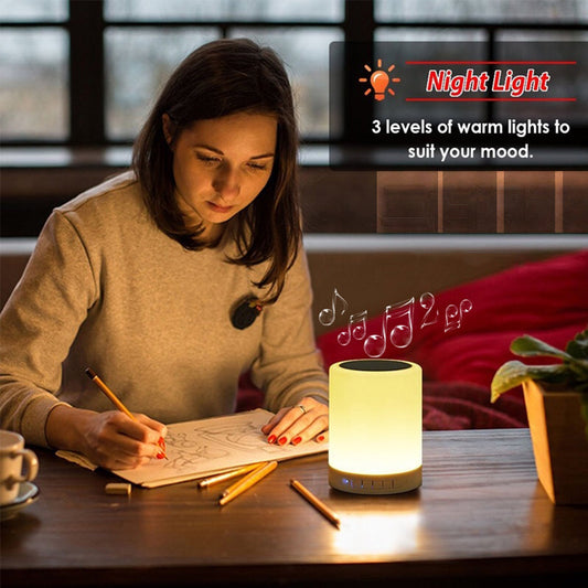 Personalized Artwork or Company Logo Printed Touch Lamp Bluetooth Speaker - For Office Use, Personal Use, or Corporate Gifting TGMJS