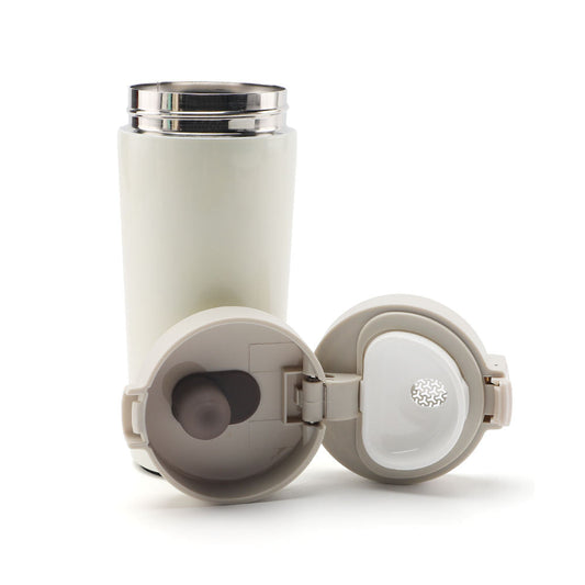 Personalized White Vacuum Insulation Travel Coffee Cup - Hot and Cold - For Corporate Gifting, Return Gift, Event Freebies or Promotional Giveaway TGMGC-110