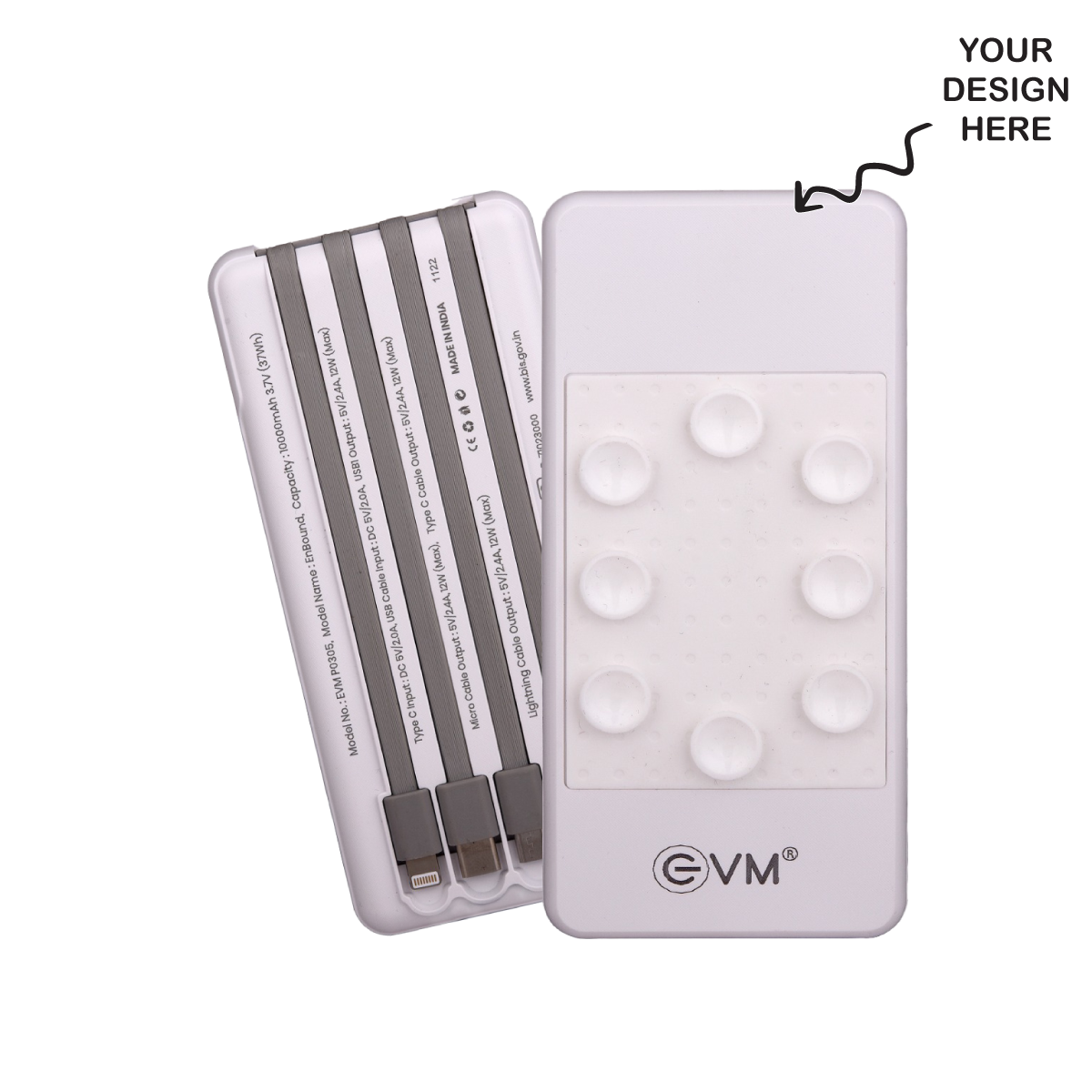 Personalized White 10000mAh Power Bank - For Corporate Gifting, Event Gifting, Freebies, Promotions - HK10180 - The Gifting Marketplace