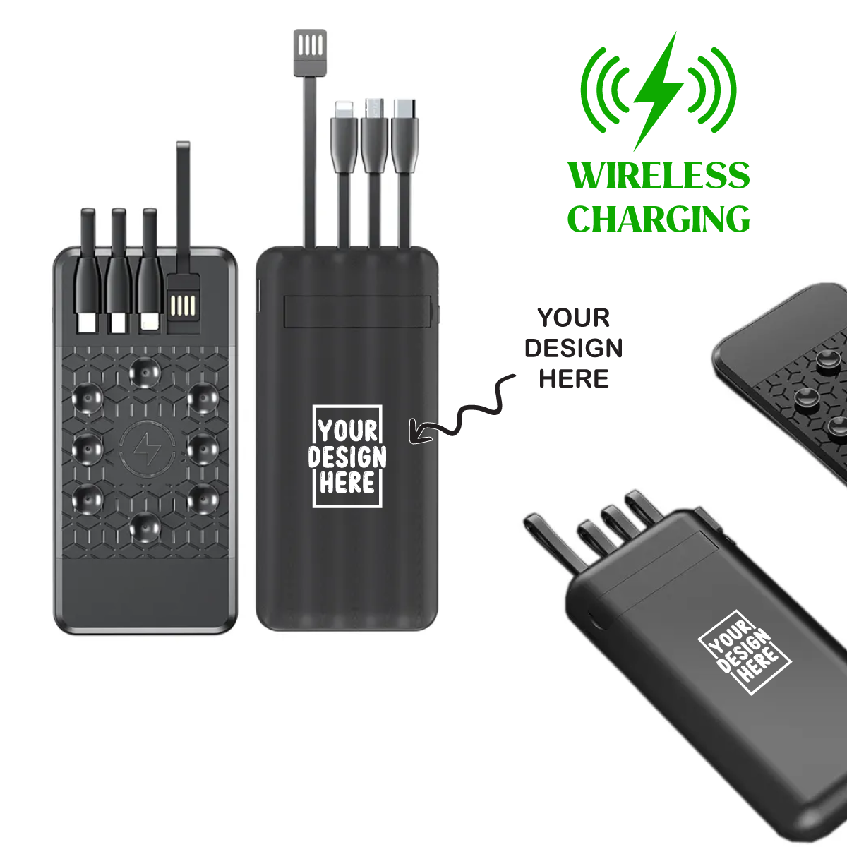 Personalized Logo Glow 10000mAh Wireless Powerbank - For Corporate Gifting, Event Gifting, Freebies, Return Gift, Promotions - HK10287 - The Gifting Marketplace
