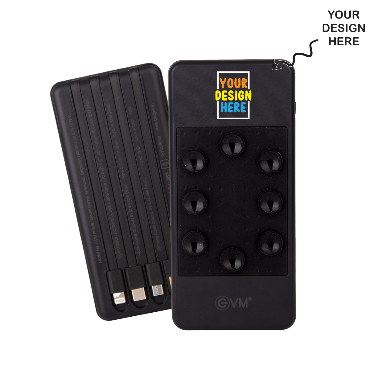 Personalized Black 10000mAh Power Bank - For Corporate Gifting, Event Gifting, Freebies, Promotions - HKT-424 - The Gifting Marketplace