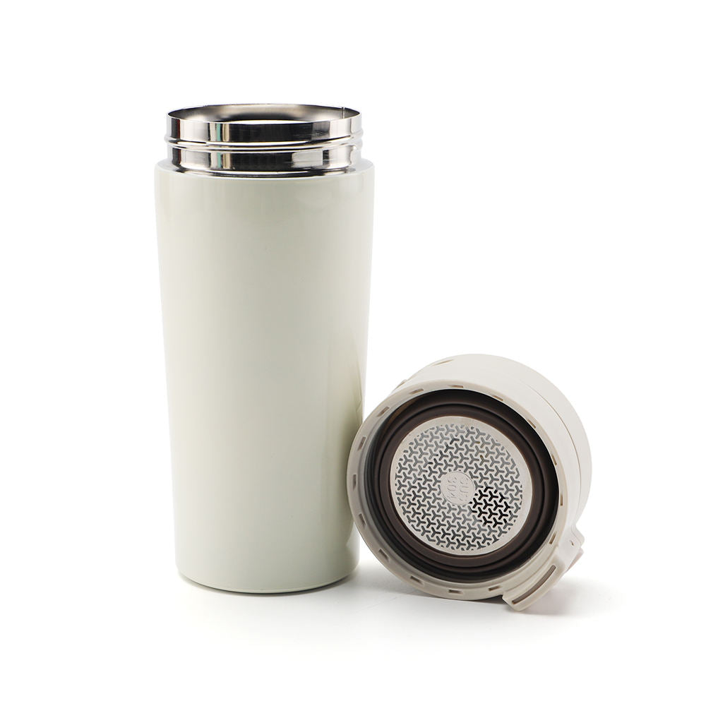 Personalized White Vacuum Insulation Travel Coffee Cup - Hot and Cold - For Corporate Gifting, Return Gift, Event Freebies or Promotional Giveaway TGMGC-110