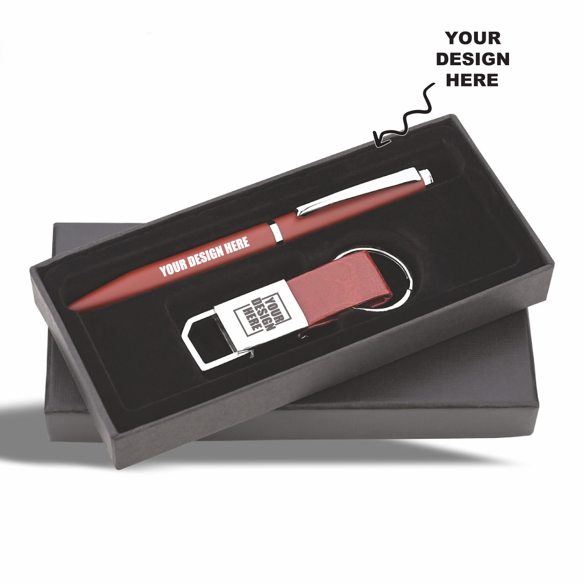 Personalized Engraved Brown Pen & Keychain Gift Set – Custom 2-in-1 Combo for Corporate Gifting, Employee Welcome Kit, Client & Dealer Gifts, Event Giveaways – JKSR112 - The Gifting Marketplace