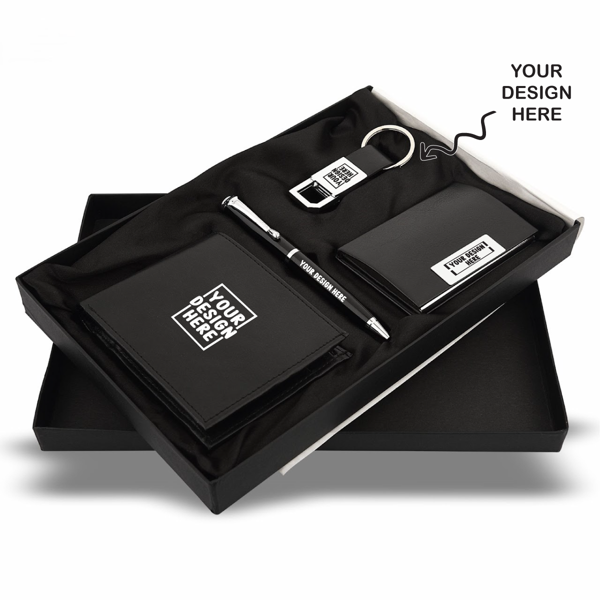 Pen, Keychain, Cardholder and Wallet 4in1 Combo Gift Set - For International Men's Day Gift, Employee Joining Kit, Corporate, Client or Dealer Gifting, Promotional Freebie JKSR133