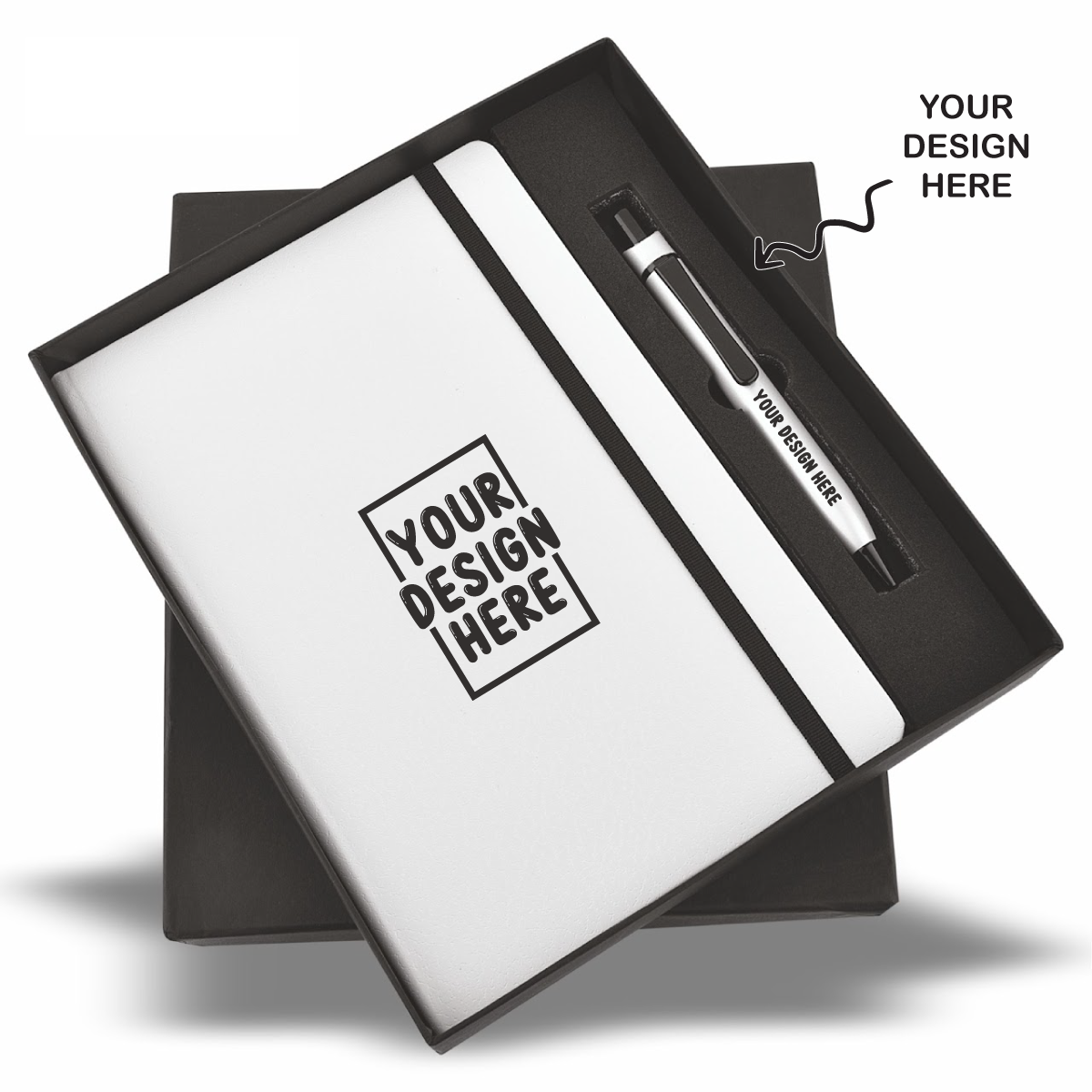 White Notebook Diary and Pen 2in1 Combo Gift Set - For Employee Joining Kit, Corporate, Client or Dealer Gifting JKSR141