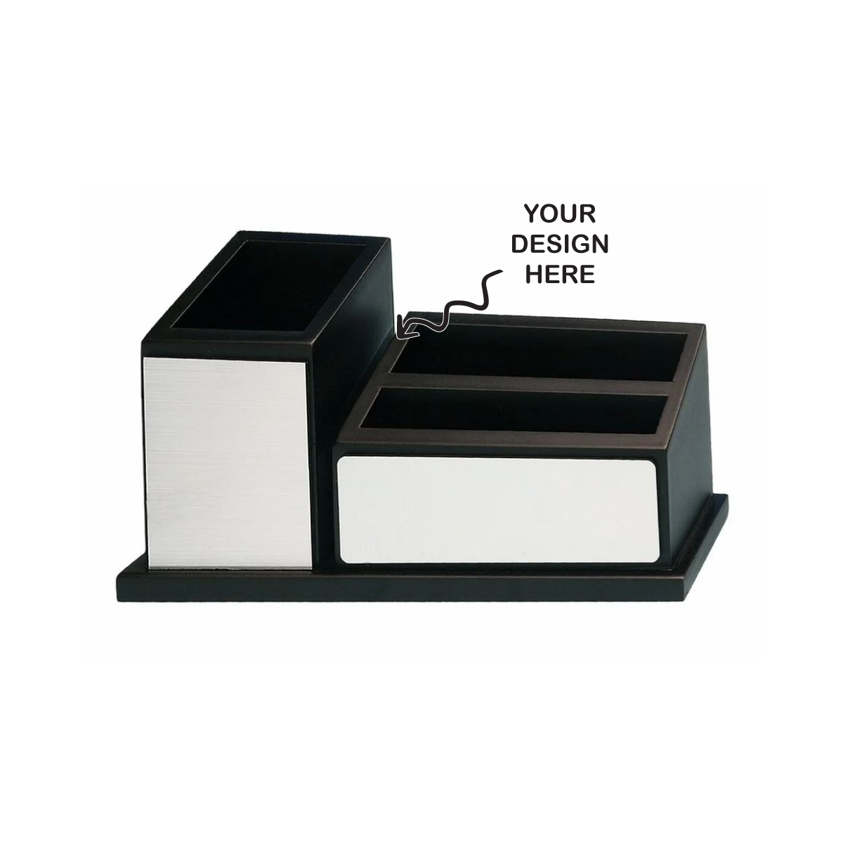 Personalized Engraved Desktop Wooden Stationery cum Pen Stand Holder - For Corporate Gifting, Event or Exhibition Freebies, Promotions, Festival Office Gifting JKWD06
