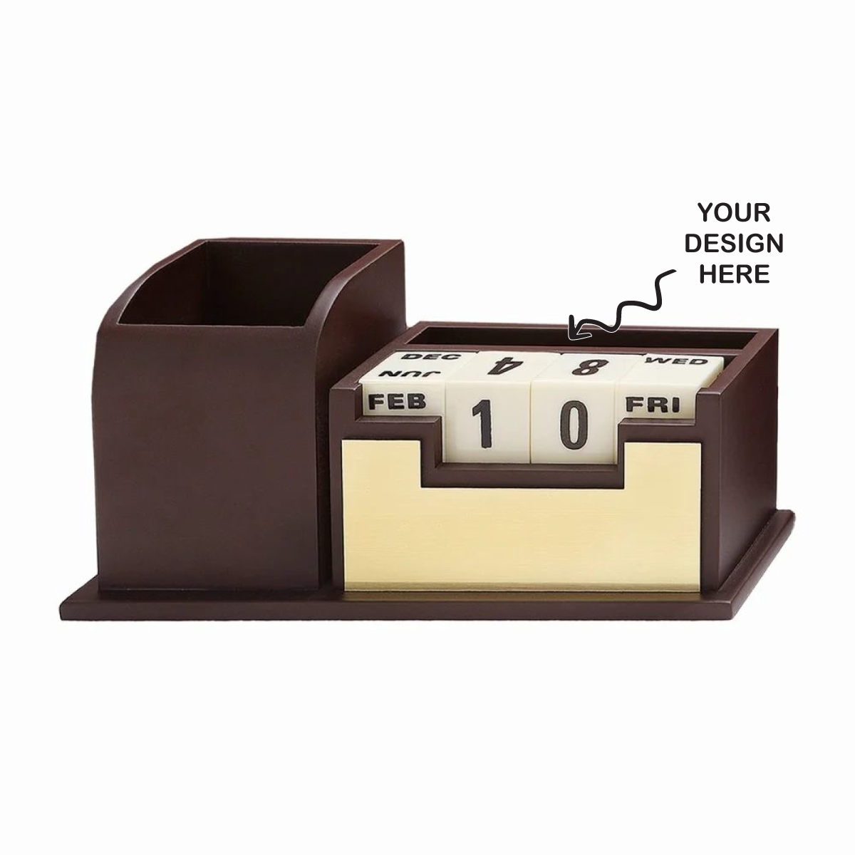 Personalized Engraved Desktop Wooden Stationery cum Pen Stand Holder - For Corporate Gifting, Event or Exhibition Freebies, Promotions, Festival Office Gifting JKWD08