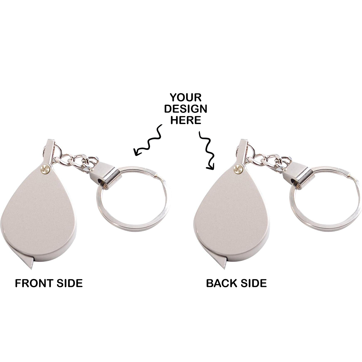 Personalized Both Sides Engraved Keychain with Magnifier - For Corporate Gifting, Event or Exhibition Freebies, Promotional Item, Return Gift JAKC-U235