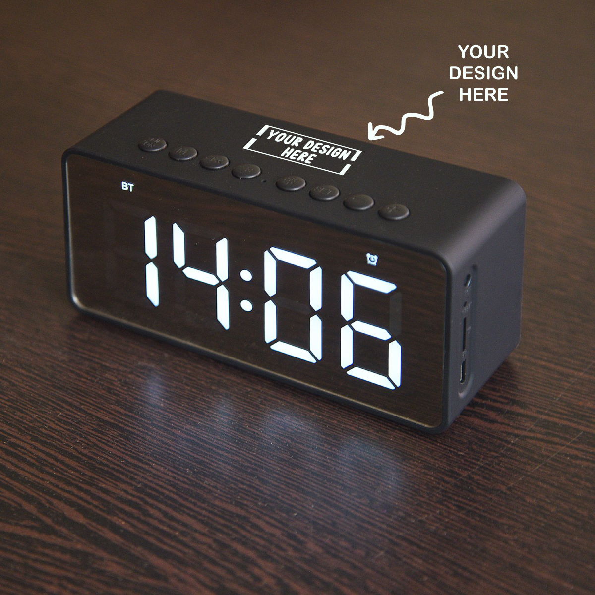 Personalized Bluetooth Speaker cum Mirror Alarm Clock - For Office Use, Personal Use, or Corporate Gifting - LO-GS11 - The Gifting Marketplace