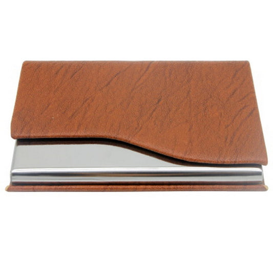Personalized Engraved Tan Magnetic Business Visiting Card Holder - For Corporate Gifting, Event Gifting, Freebies, Promotions JA MCH29BR