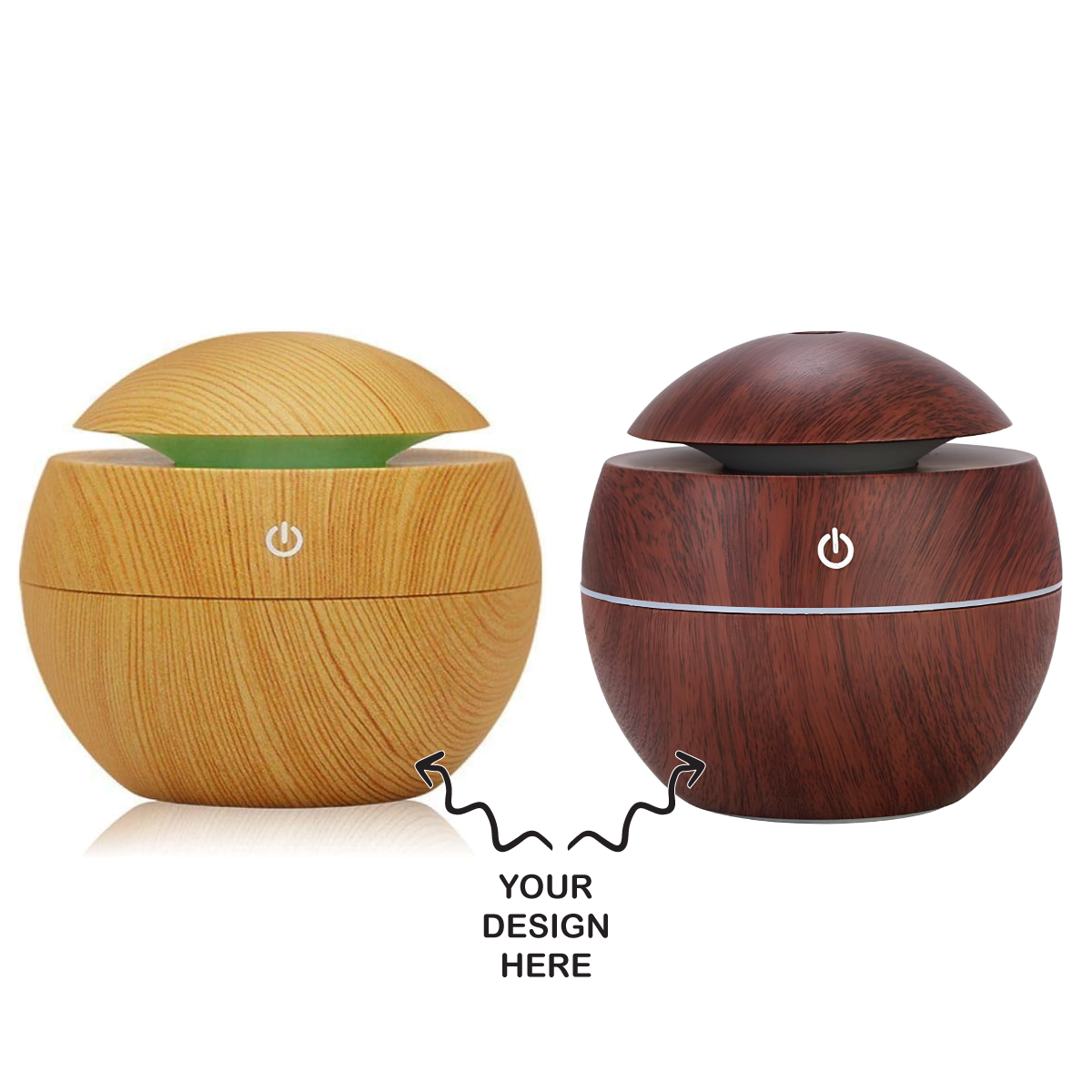 Personalized Assorted Mix Color Wooden Finish Aroma Diffuser Humidifier - For Office Use, Personal Use, or Corporate Gifting TGMEDN