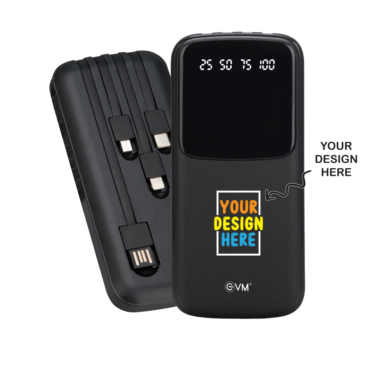 Personalized Black 10000mAh Power Bank - For Corporate Gifting, Event Gifting, Freebies, Promotions - HKP0108 - The Gifting Marketplace