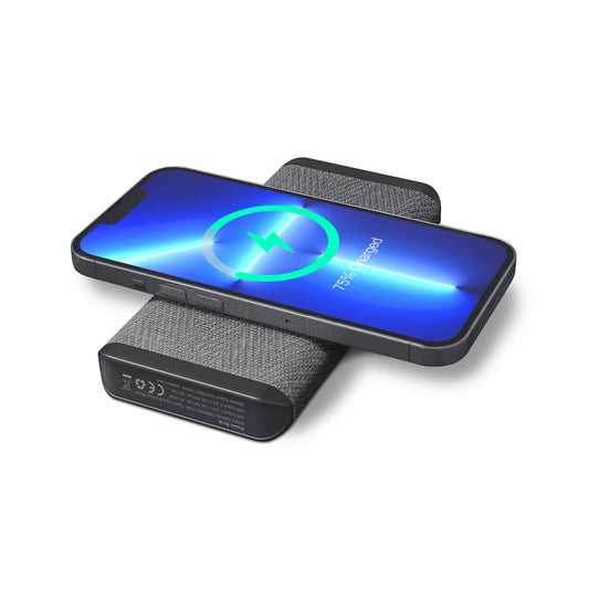 Personalized Logo Glow 10000mAh Jute Finished Wireless Powerbank - For Corporate Gifting, Event Gifting, Freebies, Return Gift, Promotions - HK10283 - The Gifting Marketplace