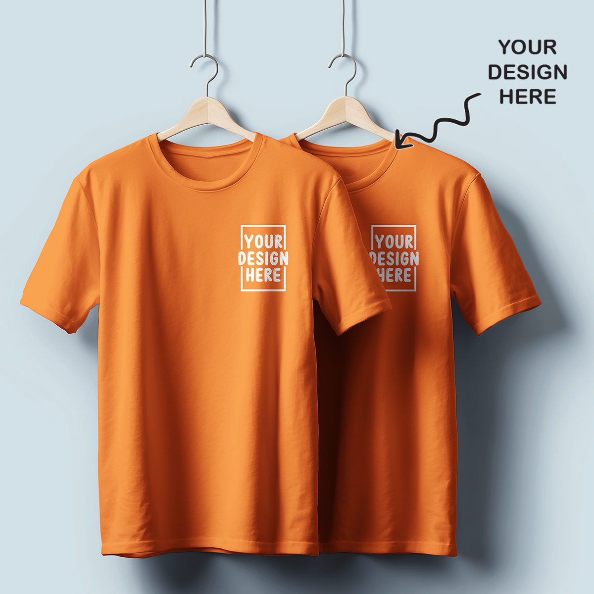 Personalized Orange Round Neck Promotional T-Shirt for Corporate Gifting, Office Sports, Events, Festivals RBE