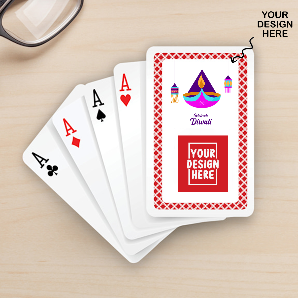 Personalized Playing Cards - For Diwali Corporate Gifting, Diwali Employee Gifts, Festive Corporate Gifting, Diwali Office Gifts