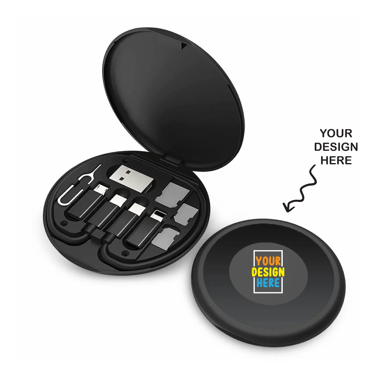 Personalized Multipurpose Mini Pocket Data Cable Set - For Corporate Gifting, Return Gift, Event Gifting, Freebies, Promotional Item, Exhibition Gifting
