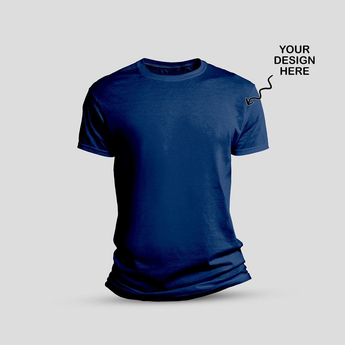 Personalized Navy Blue Round Neck Promotional T-Shirt for Corporate Gifting, Office Sports, Events, Festivals RBE