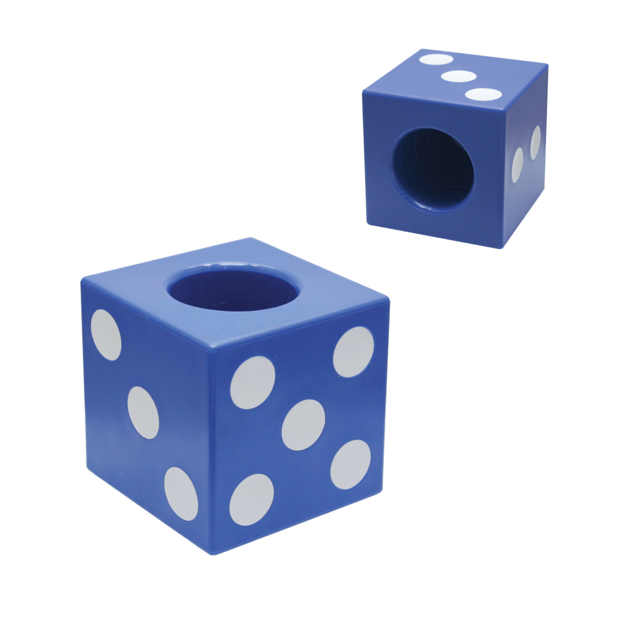 Blue Plastic Pen Stand cum Dice - For Corporate Gifting, Events Promotional Freebie, Office Use JAPSDB00