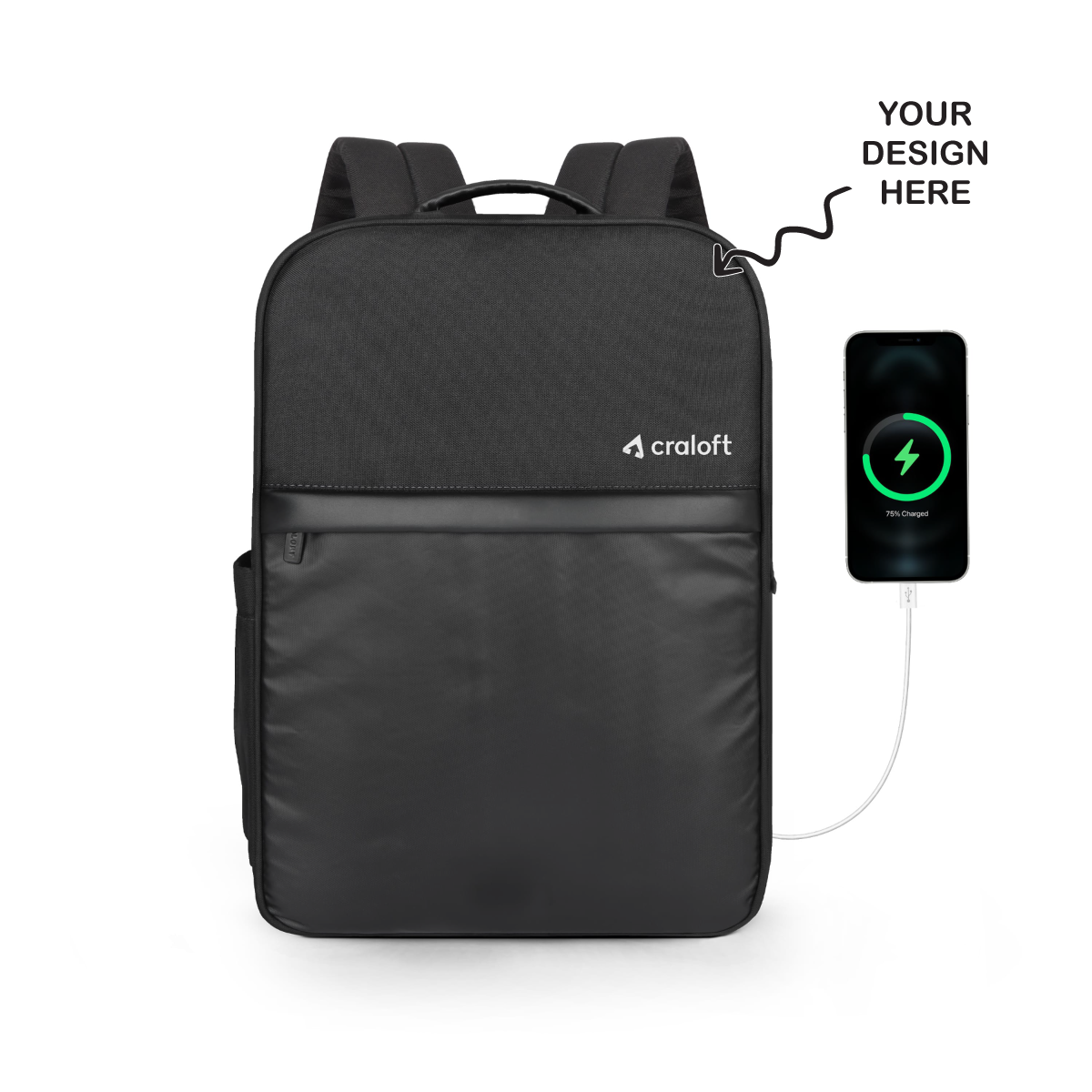 21L Personalized Black Office Laptop Backpack - For Employee Gifting, Corporate Gifting, Customer and Stakeholder Gifting, Colleges, Classes, Schools Use - CL-CB2 - The Gifting Marketplace