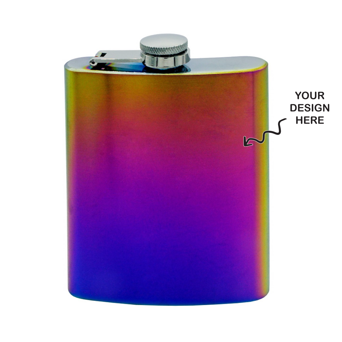 Personalized Rainbow Stainless Steel Hip Flask - For Corporate Gifting, Return Gift, Personal Use JA70ZMC