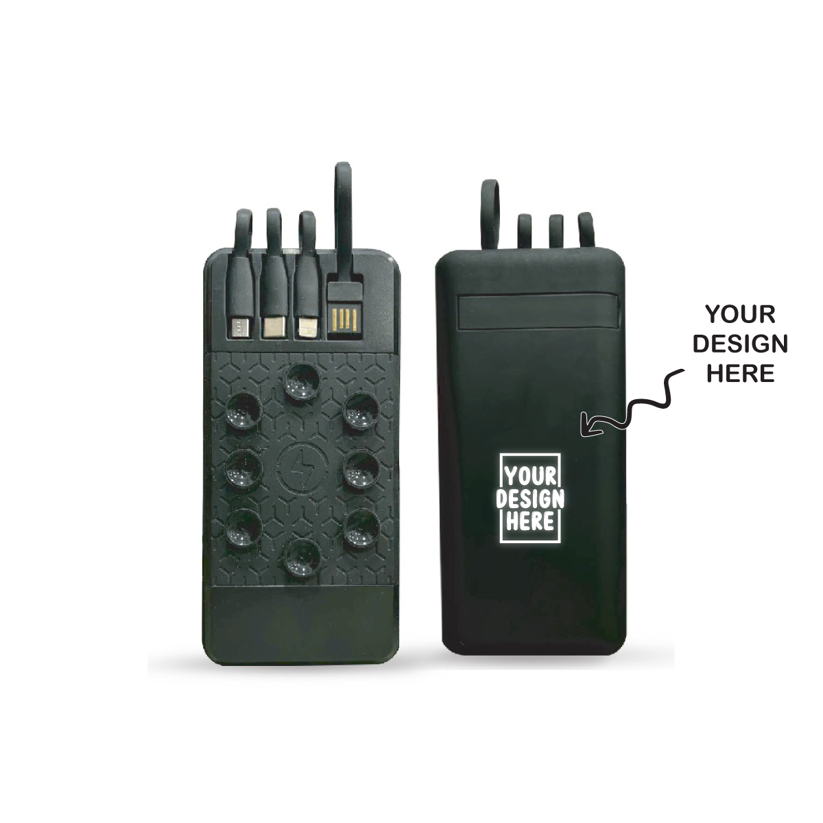 Personalized Logo Glow 10000mAh Wireless Powerbank - For Corporate Gifting, Event Gifting, Freebies, Return Gift, Promotions - HK10287