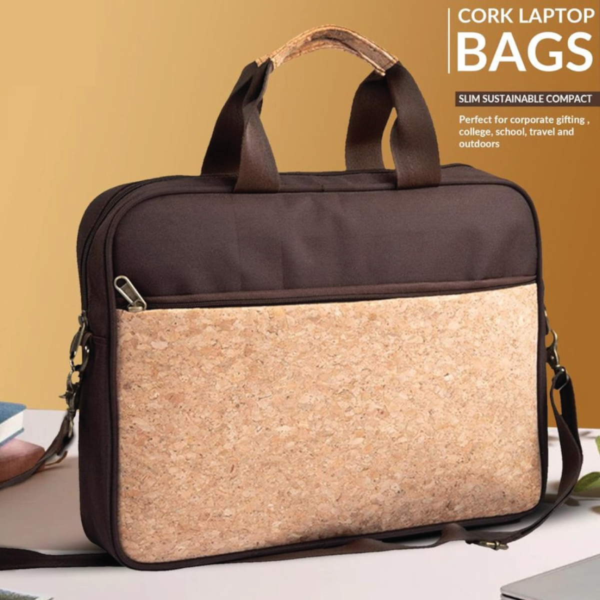 Personalized Dual Tone Eco-Friendly Laptop Bag - For Employees, Travelers, Corporate, Client or Dealer Gifting, Events Promotional Freebies BGS16
